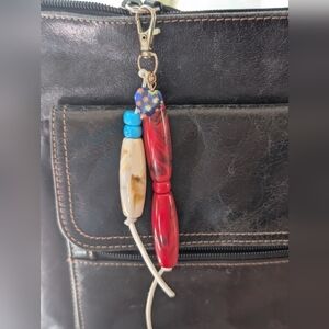 Patriotic Beaded Keychain